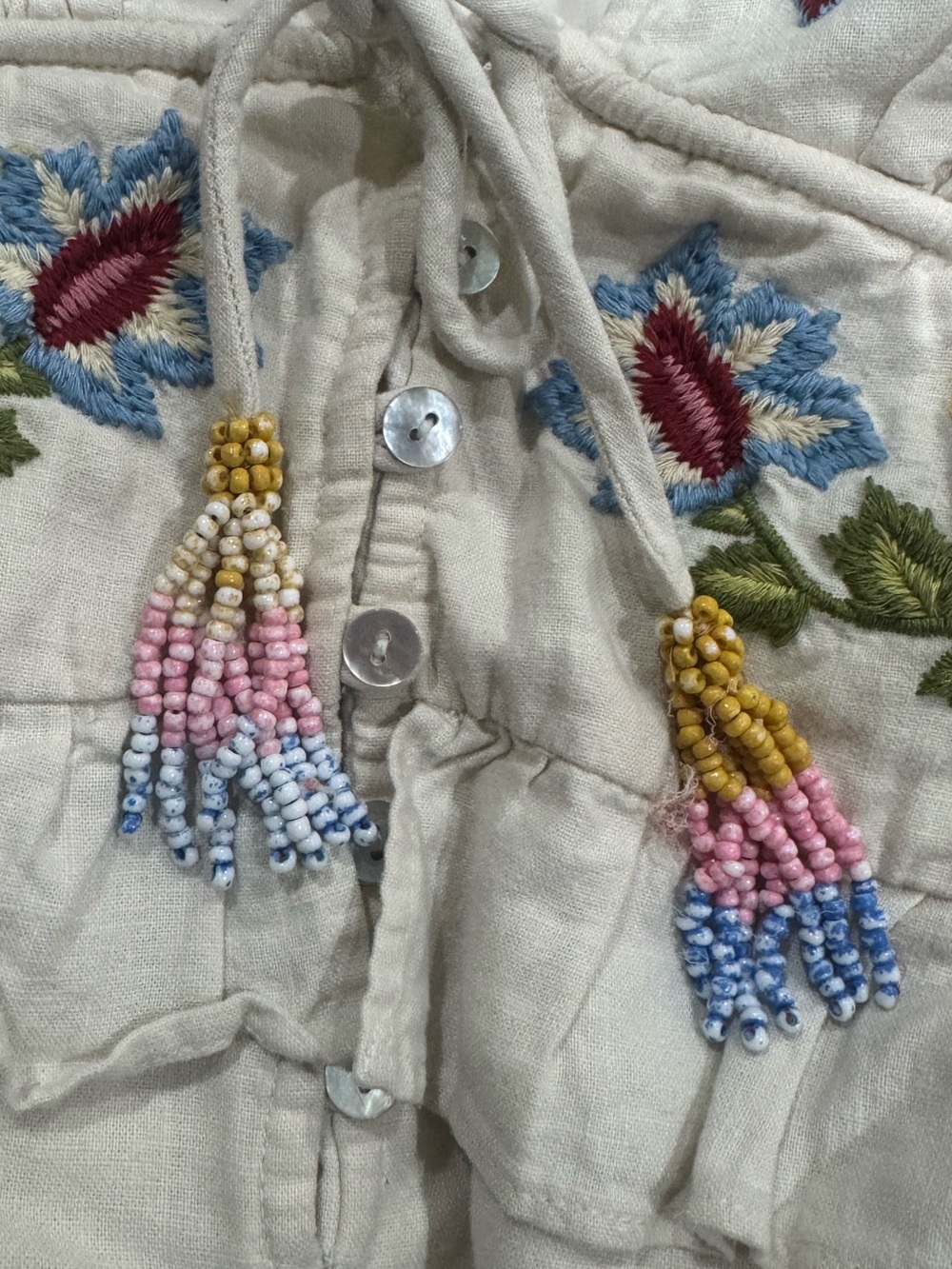 Farm Rio Embroidered Peplum Romper Women’s Small - Picture 3 of 7